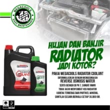 Air Radiator Megacools 5L – Pendingin Mesin Anti Panas, Anti Karat, Langsung Pakai untuk Semua Kendaraan