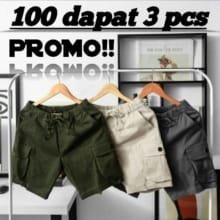 Promo 3 Celana Pendek Pria Cuma 100rb! Keren & Nyaman Dipakai