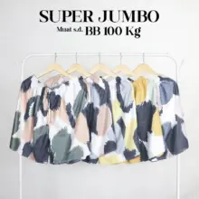 Celana Pendek Wanita Jumbo Motif Doreng Rayon Nyaman Sejuk Muat Hingga BB 100 Kg