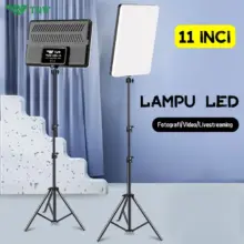 TNW Lampu Foto LED 11 Inci Lighting Studio Tripod Lampu Konten Kreator Live Streaming Vlog
