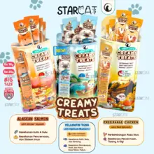 Starcat Olive Care Creamy Treats Snack Kucing Rasa Tuna Salmon dan Ayam