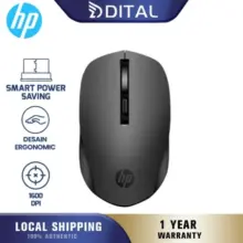 HP S1000 Silent Plus Wireless Mouse 1600 DPI dengan USB Receiver Klik Senyap untuk Laptop dan PC