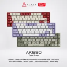 Ajazz AK680 Dual Tone 65 Mechanical Keyboard Gaming Wired Rainbow Light