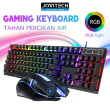 Jovitech Paket Keyboard Gaming dan Mouse RGB USB Kabel LED G12