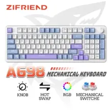 ZIFRIEND A698 Mechanical Keyboard 98 Keys RGB Backlight Gaming Ergonomis Blue Switch Red Switch