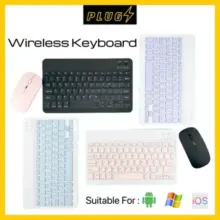 PLUGS Wireless Bluetooth Keyboard 10 Inch Portable Ringan Warna Menarik untuk Laptop Tablet