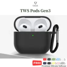 Utech TWS Pods Gen 3 Earphone Bluetooth Original Suara Jernih Bass Mantap dengan Free Silicone Softcase