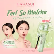 Hanasui Matcha Latte Edition Lip Cream Velvet Matte Moisturizing dengan Olive Oil dan Vitamin E