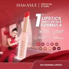 Hanasui Mattedorable Lipstick Anti Geser Formula Tahan Lama Transferproof Melembapkan dengan Warna Intens