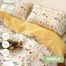Bedcover Set Premium Sheila Motif Bunga Ukuran 90×200 100×200 120×200 160×200 180×200 Sprei Adem Nyaman