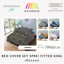 Kintakun Lite Bed Cover Set Sprei Fitted King Ukuran 180×200 Motif Elegan dan Nyaman