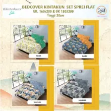 Kintakun Lite Bedcover Set Sprei Flat Ukuran 160×200 dan 180×200 Motif Modern Bahan Microtex Premium