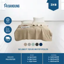 Selimut Bedcover Polyester ZHB Bandung Warna Pastel Ukuran Double Minimalis Motif Polos