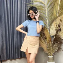 Crop Top Basic Polos Wanita Cotton Combed 24s Tebal Nyaman