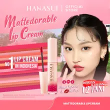 Hanasui Mattedorable Lip Cream Velvet Matte Pigmented dengan Vitamin E dan Olive Oil