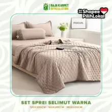 Set Sprei Selimut Polos Raja Karpet Microtex Nyaman dan Lembut dengan Sarung Bantal dan Guling