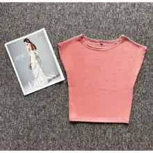 ZeldaStudio Crop Top Lengan Pendek Wanita Polos Casual Kekinian