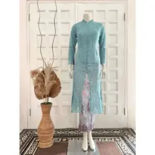 Kebaya Zafirah Brokat Modern Tunik Panjang Selutut dengan Hijab Busui Friendly
