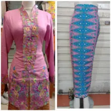 Atasan Kebaya Encim Bordir Burung Kenari Elegan Lengan Panjang Balotelli Modern
