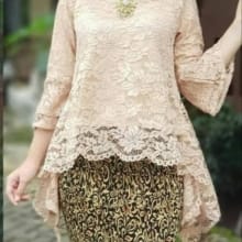 Atasan Kebaya Brokat Rinjani Modern Elegan Adem Tebal Nyaman untuk Acara Resmi dan Seragam