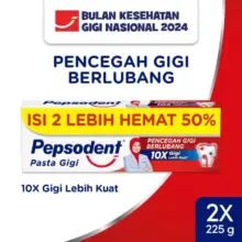 Pepsodent Pasta Gigi Pencegah Gigi Berlubang Value Pack 2x225g Perlindungan 12 Jam