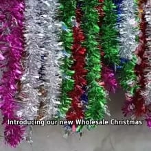 Slinger Tinsel Natal Premium Tebal 2m x 9cm – Dekorasi Slinger Hijau Salju dan Putih untuk Meriahkan Natal