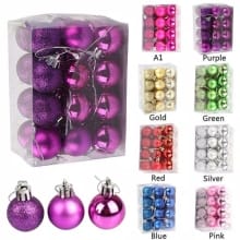 Set Hiasan Ornamen Bola Natal untuk Gantungan Pohon – Diameter 3 hingga 10 CM