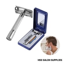Pisau Cukur Jenggot Manual Stainless dengan Case – Isi Ulang dan Dua Sisi