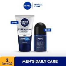 Paket Perawatan NIVEA MEN – Facial Foam Penghilang Noda Gelap 50mL + Deodorant Roll-On Deep 25mL