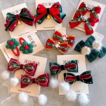 Jepit Rambut Pita Natal JP03 – Hiasan Rambut Merah