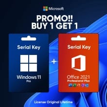 Paket Buy 1 Get 1: Lisensi Windows 11, Windows 10, dan Office Asli