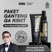 SOMBONG Ganteng Ga Ribet 5-in-1 Face Wash Pria + Spray Pelindung Sinar Matahari SPF 30 Terbaru