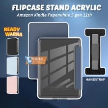 Casing Flip Smart untuk Amazon Kindle Paperwhite 5 Gen 11th 6.8″ – Trifold Silikon Bening