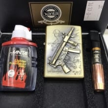 Korek Api Vintage Motif Naga + Minyak & Pipa Rokok Komplit