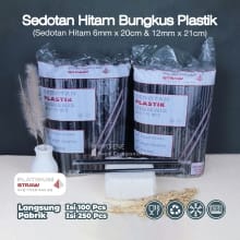 Sedotan Plastik Hitam Runcing Steril 6mm x 20cm – Praktis untuk Minuman
