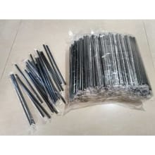 500 PCS Sedotan Higienis Hitam 6mm X 20cm – Ujung Lancip Runcing