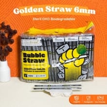 Sedotan Lancip Hitam 6mm dari Golden Straw – 500pcs