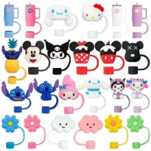 Sedotan Silikon Karakter Lucu Sanrio & Disney 10mm – Penutup Unik untuk Anak