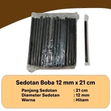 Sedotan Boba Hitam Besar 12mm x 21cm – 100 Pcs