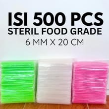 Sedotan Plastik Food Grade Warna Jumbo 6 mm x 20 cm