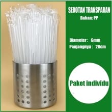 Sedotan Steril Lancip 6MM x 20CM – Hitam (250 pcs)