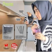 Sedotan Plastik Hitam 500 PCS – Ukuran Nyaman 21cm x 6mm