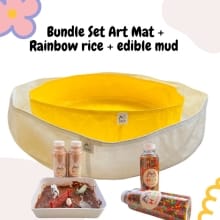 Paket Sensory Play House of Peekaboo: Art Mat + Rainbow Rice + Edible Mud