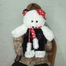 Boneka Beruang Imut Dengan Topi Hitam Putih