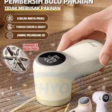 ZHYO Alat Penghilang Bulu Kain 6 Pisau – 2-in-1 Cukur dan Hisap Bulu
