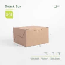 Snack Box Ramah Lingkungan X15 | 15x15x7 cm | Kotak Kemasan Kue dan Nasi Ayam | Tahan Air dan Minyak | Tebal 290gsm