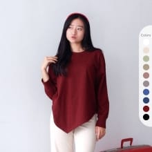 Isla Jia Top – Blouse Asimetris Wanita Lengan Panjang