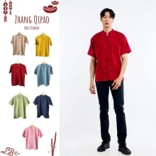 Zhang Qipao Dewasa | Atasan Imlek Pria | Fashion Tradisional Cina