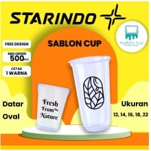 Sablon Cup Oval STARINDO – Ukuran Pilihan 12-22 OZ
