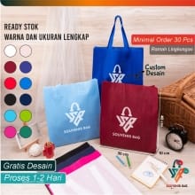 Tote Bag Spunbond Custom Sablon Tebal 70 Gsm 30×40 cm – Souvenir Murah